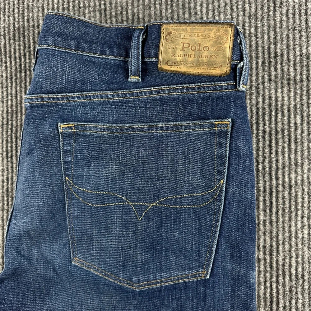 Polo Ralph Lauren Parkside Active Taper Jeans Mens 38x30 Dark Wash Blue Denim